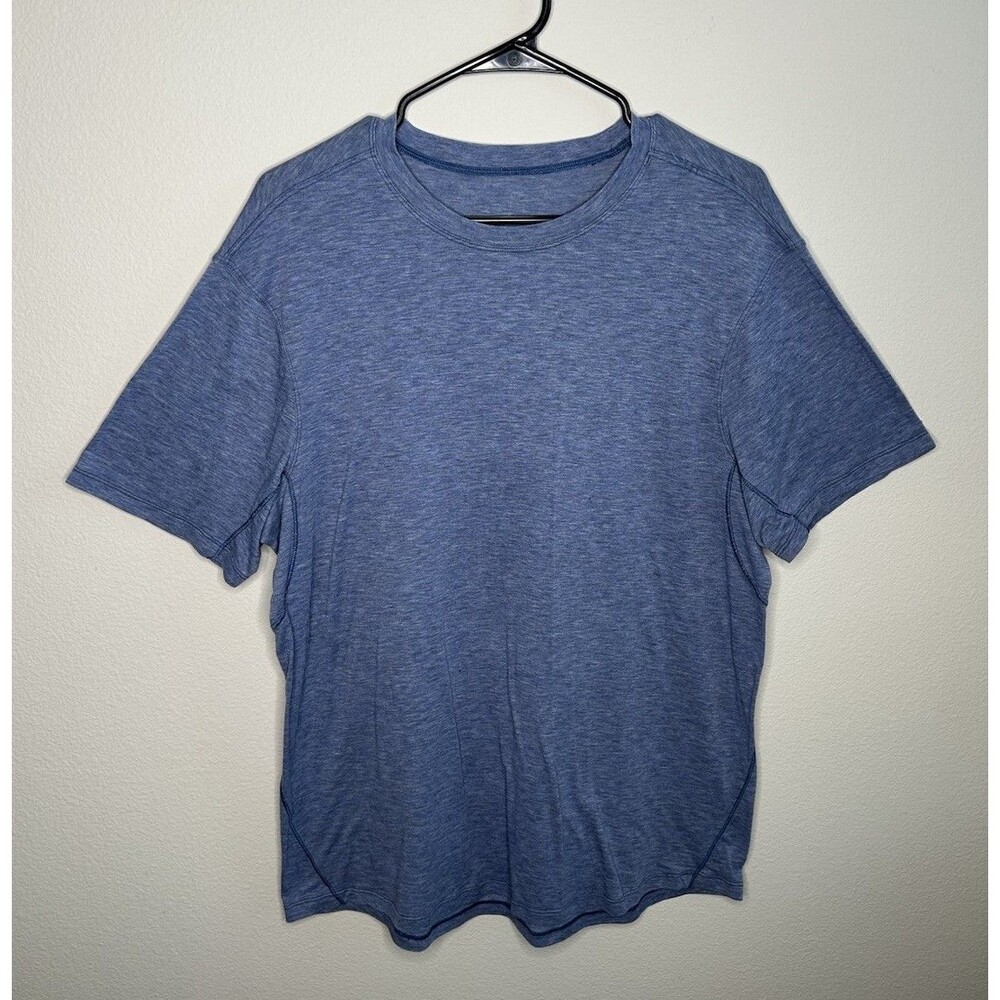 Lululemon Mens Size XL Crewneck Soft Activewear Athletic Tee Shirt Heather Blue